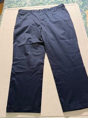 Land's End Men's Navy Khaki Dress Pants Classic Straight Fit 44x30 comfort waist